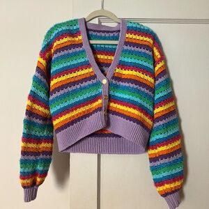 Myracle Rainbow knit cardigan & top